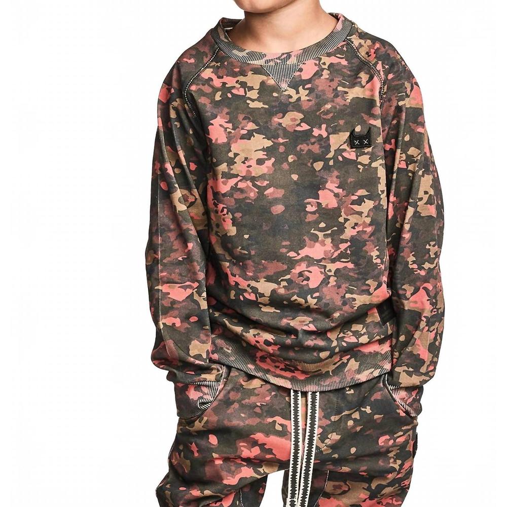 NEW MUNSTERKIDS adventure crew sweatshirt in camo print